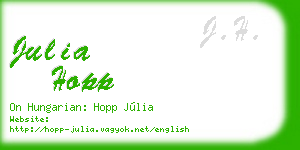 julia hopp business card